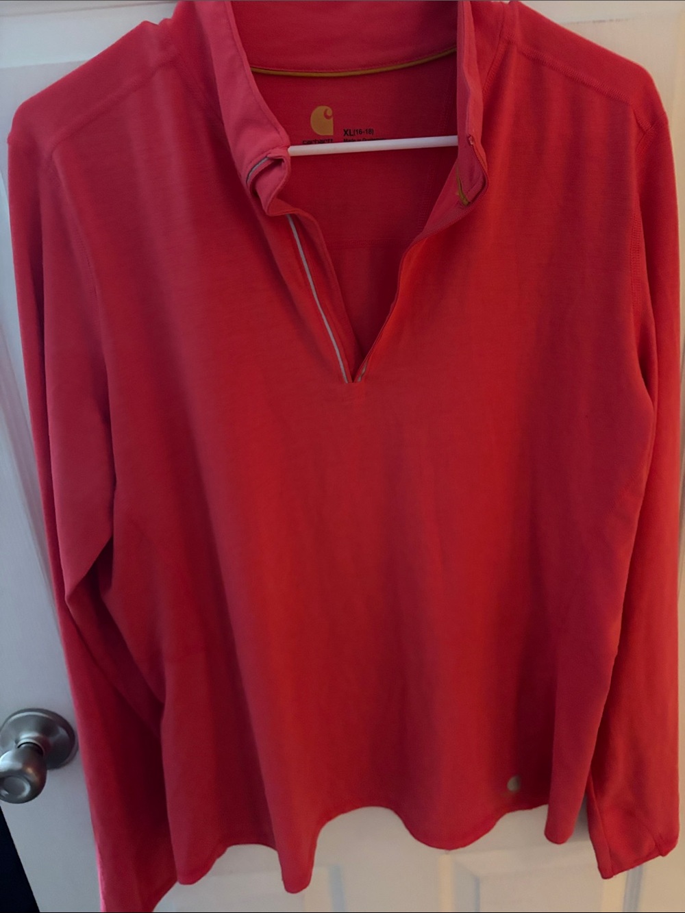 Carhartt V-Notch Pullover in Coral Red